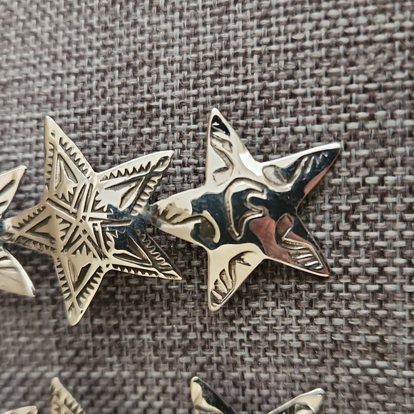 Gorgeous NWOT Native American Navajo Sterling Star Dangle Earrings ⭐️🎁 - Picture 6 of 11